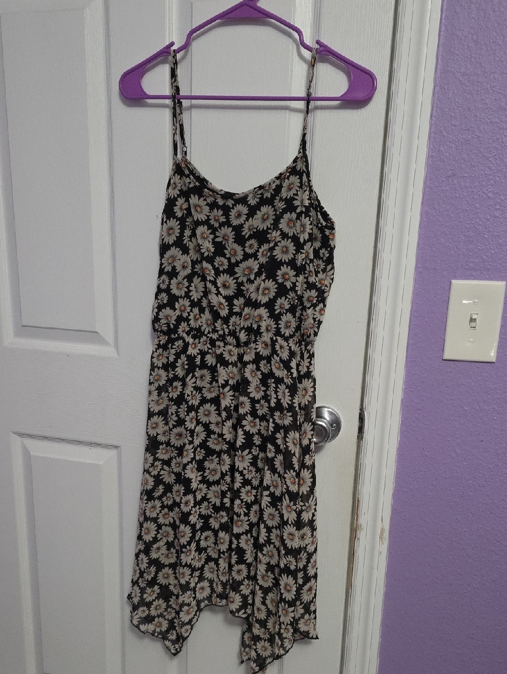 No Boundaries Black Daisy Print Mini Dress